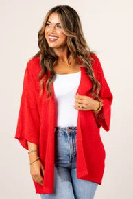 Lightweight Open Front Dolman Cardigan