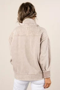 Acid Washed Half Snap Pullover *Final Sale*