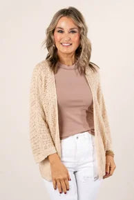 Open Knit Kimono Sleeve Cardigan *Final Sale*
