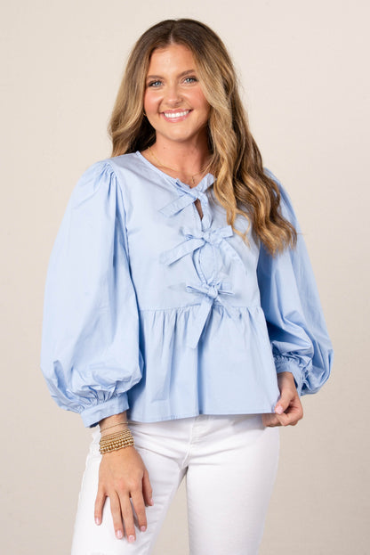 Bow Front Peplum Top