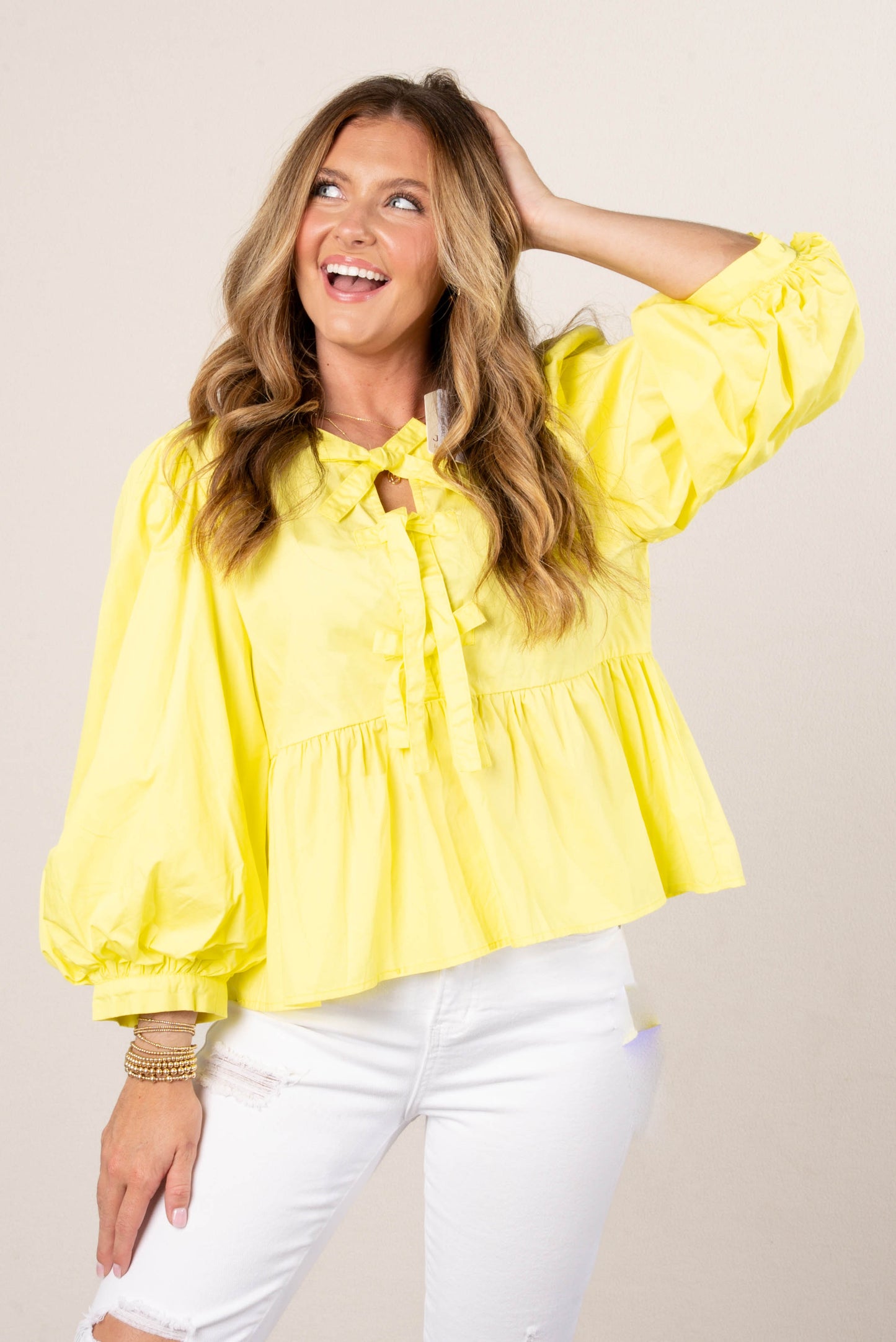 Bow Front Peplum Top