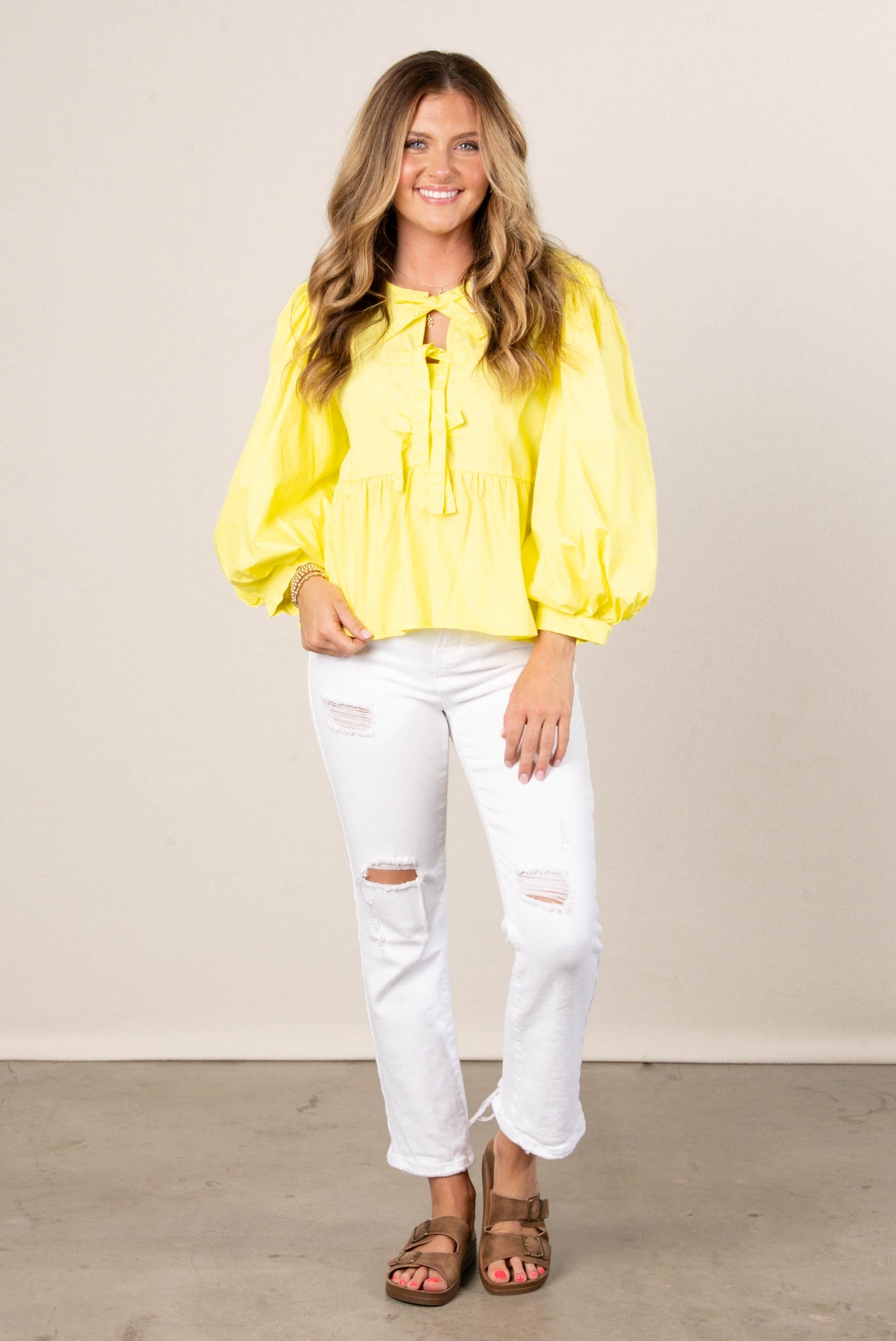 Bow Front Peplum Top