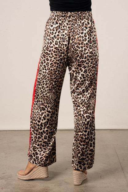 Leopard Print Drawstring Pants
