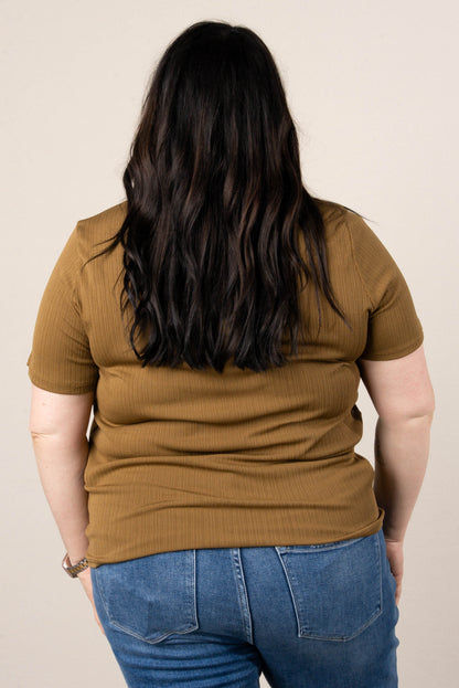 Ribbed Round Neck Top