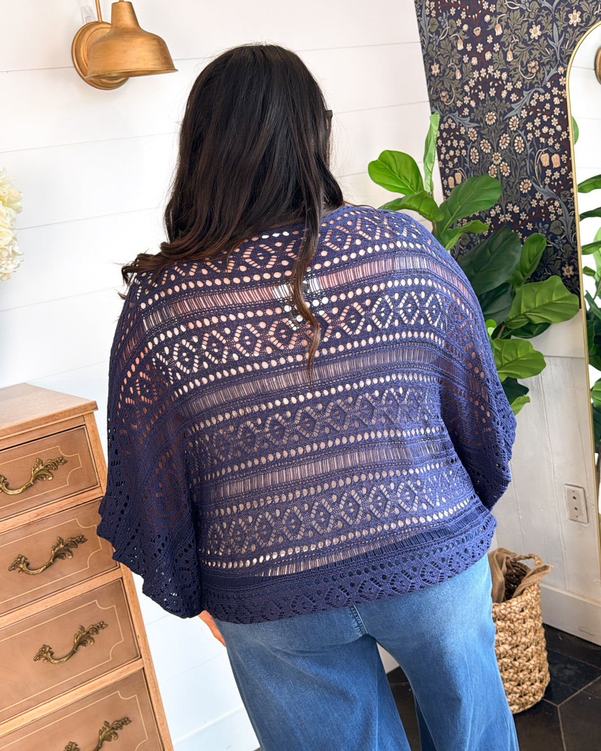 Feeling Breezy Open Knit Batwing Top