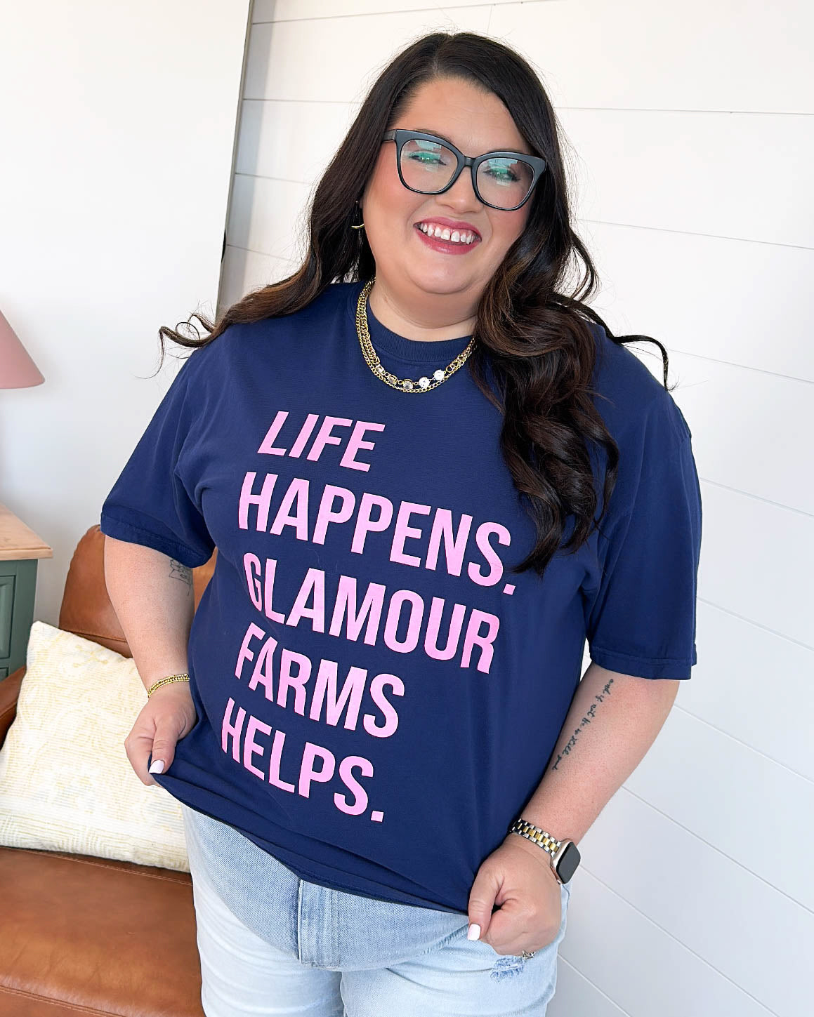 Life Happens Glamour Farms Helps Graphic Tee