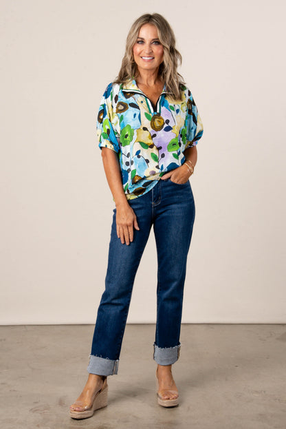 Georgia Mae Floral Stand Collar Blouse