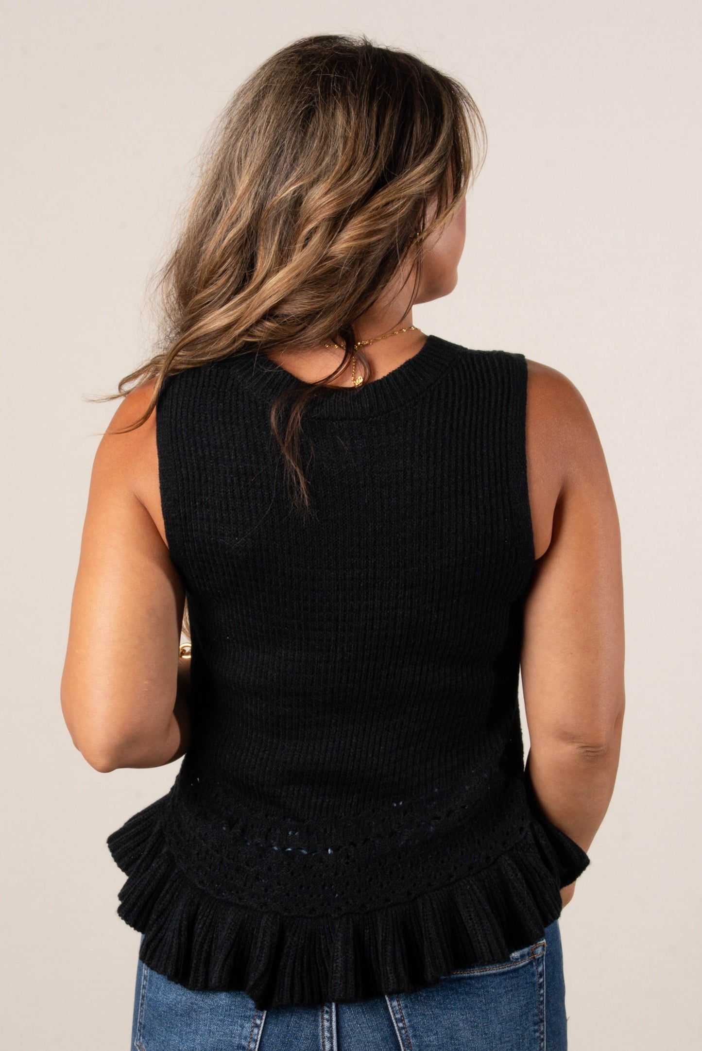 Georgia Mae Crocheted Sleeveless Sweater