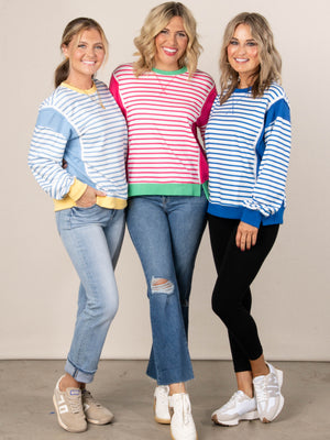 Georgia Mae Striped Color Block Pullover