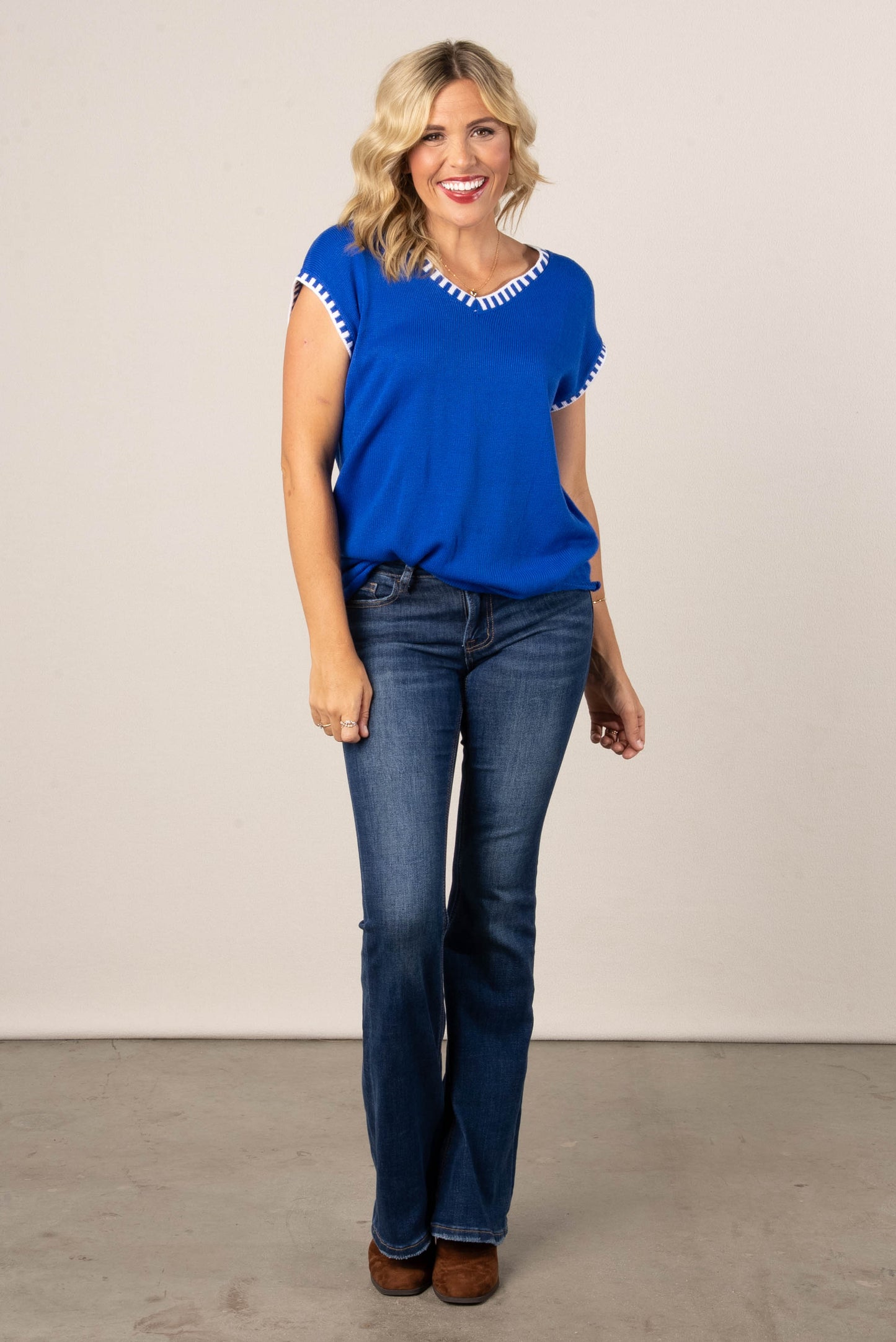 Georgia Mae Contrast Trim Knit Top