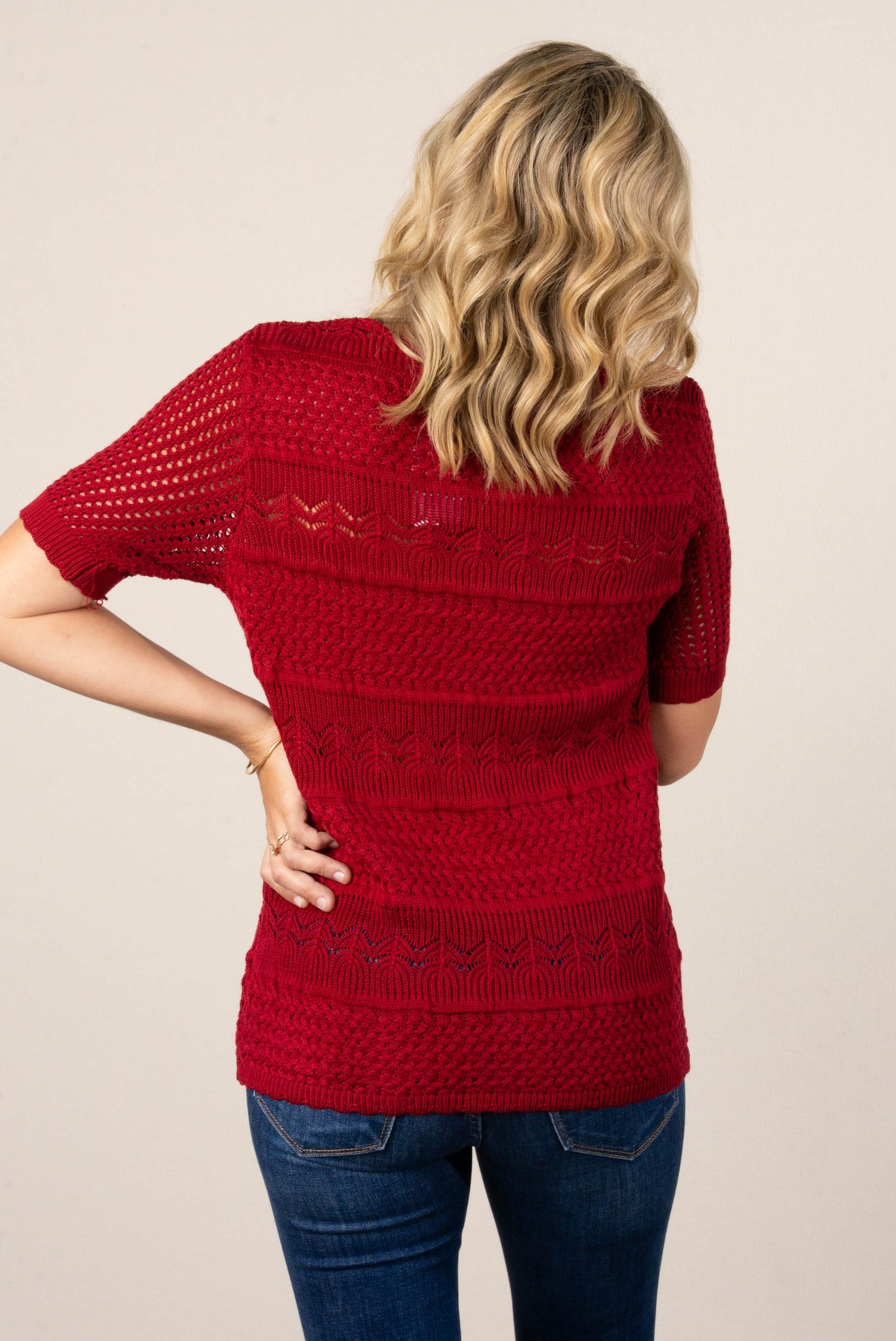 Georgia Mae Lightweight Mixed Knit Sweater