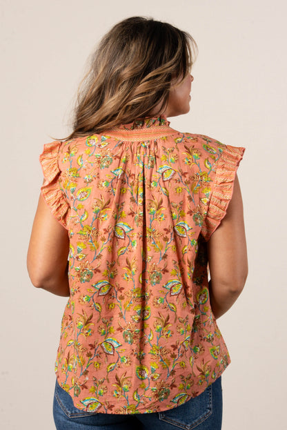 Floral Ruffle Detail Blouse