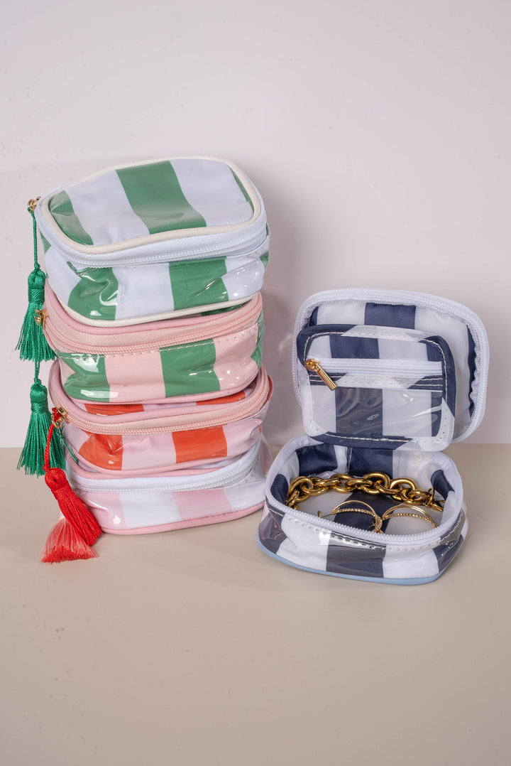 Georgia Mae Striped Travel Jewelry Case