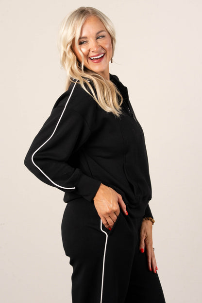 Scuba Piping Detail Loungewear Set