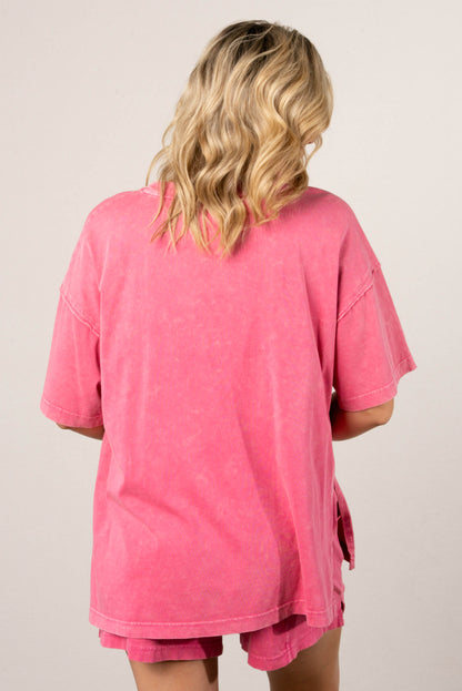 Addy Mae Mineral Washed Tee + Shorts Set