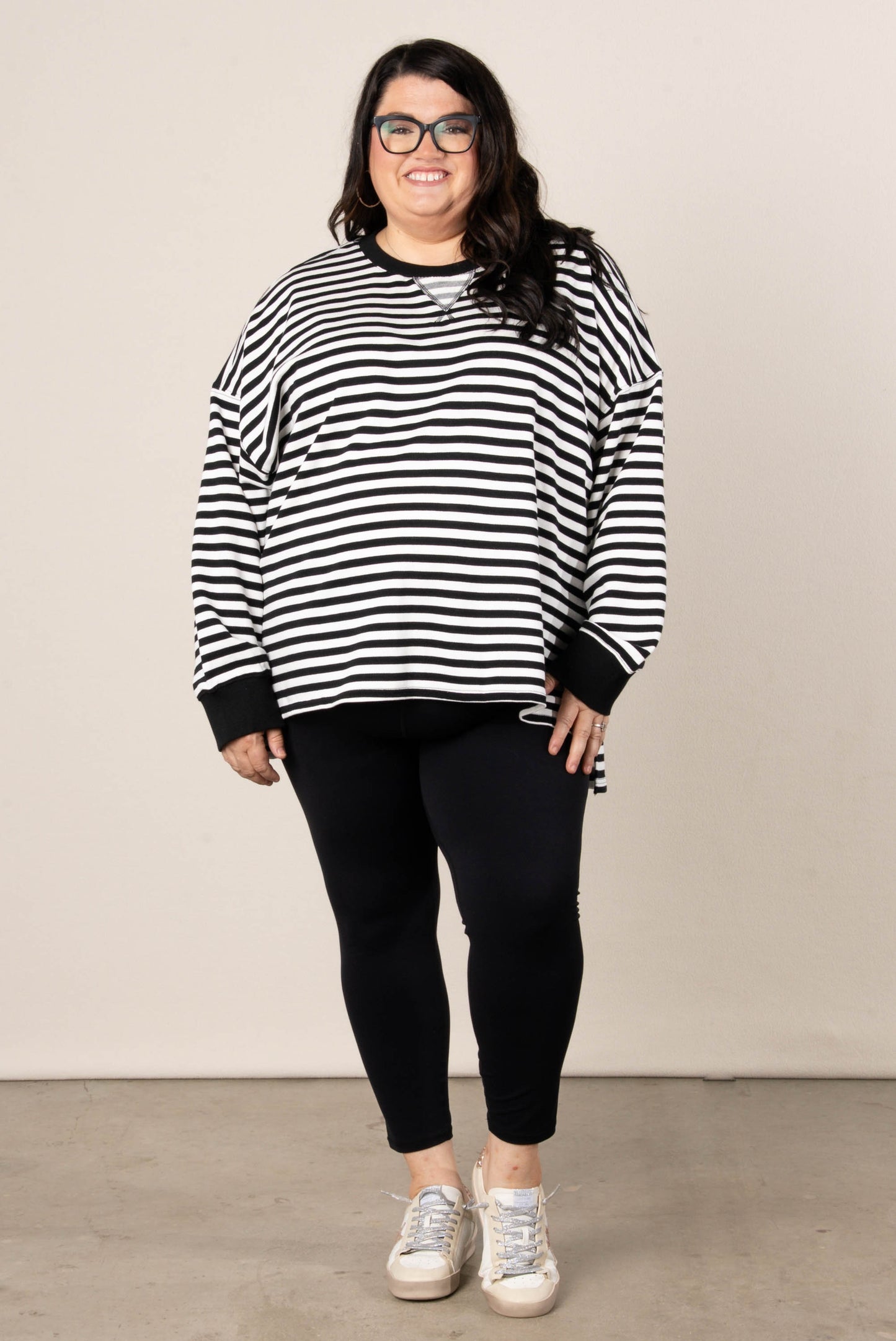 Terri Striped Top Stitch Top