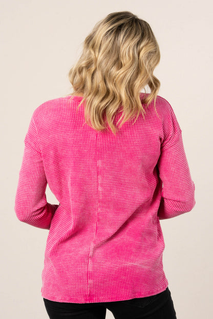 Lonnie Washed Waffle Knit Top