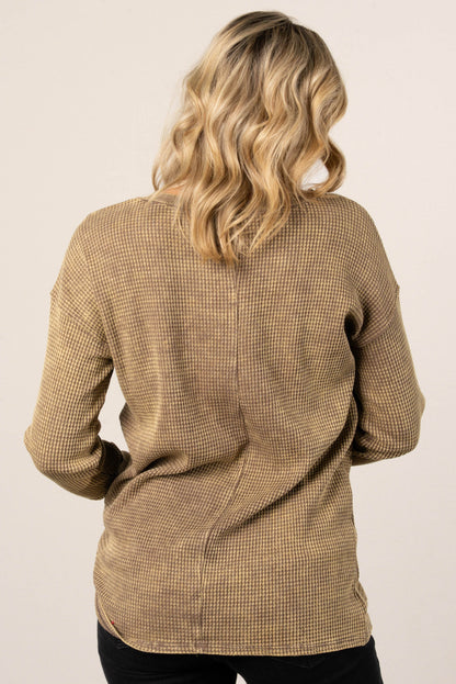 Lonnie Washed Waffle Knit Top