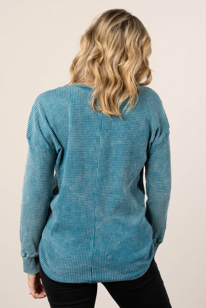 Lonnie Washed Waffle Knit Top