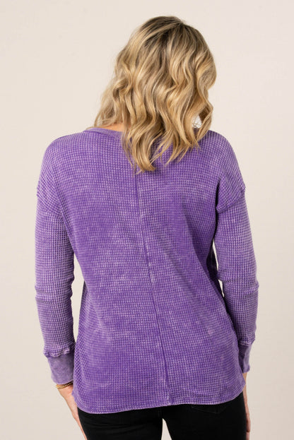 Lonnie Washed Waffle Knit Top