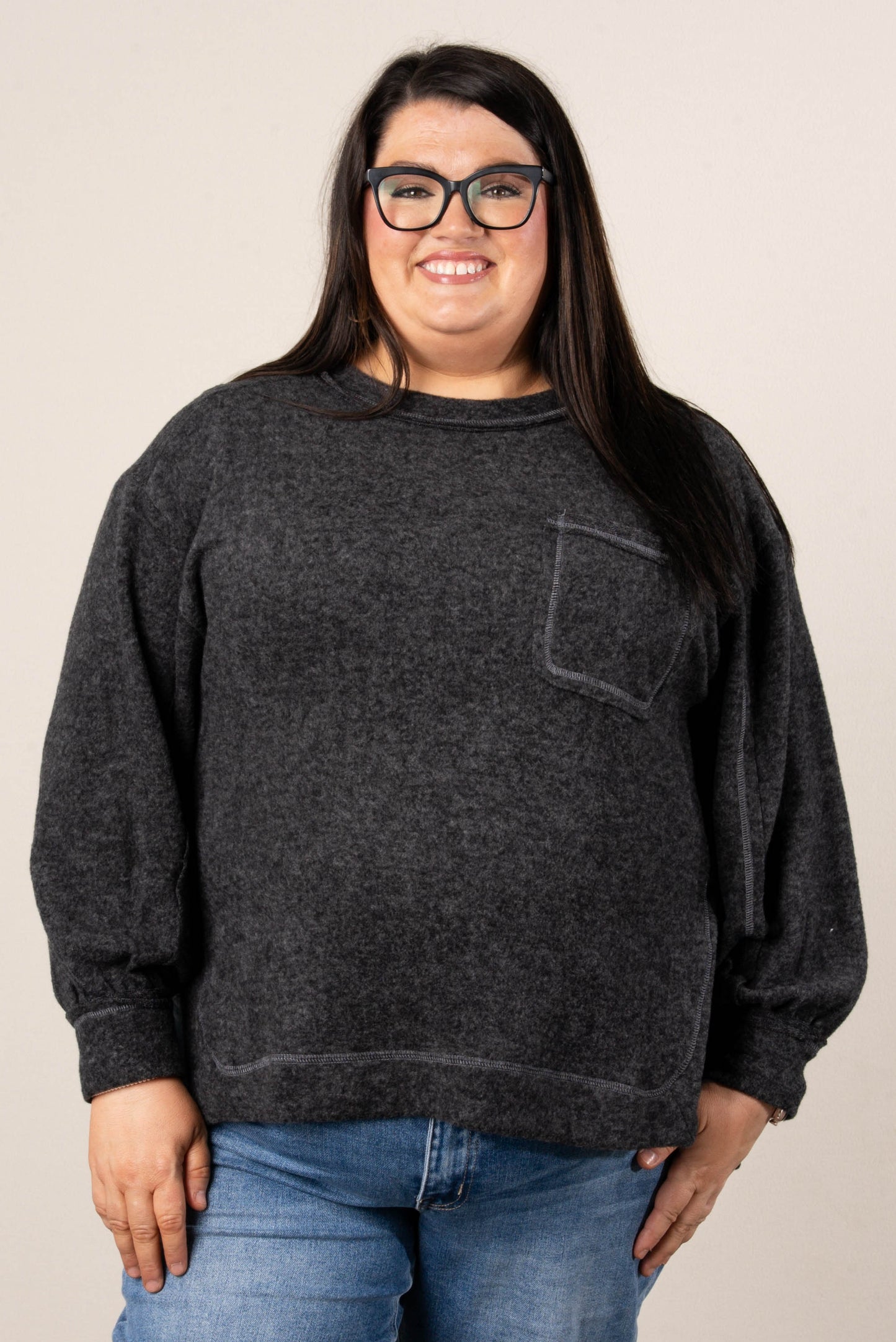 Luna Brushed Exposed Seam Sweater