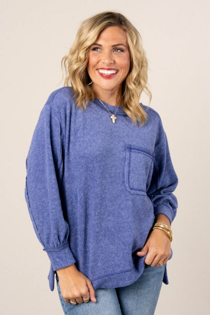 Luna Brushed Exposed Seam Sweater