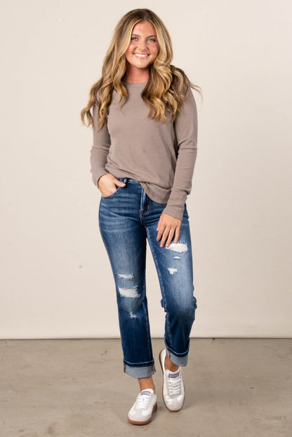 Addison Waffle Knit Raglan Top