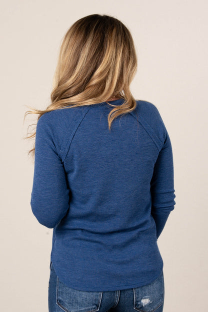 Addison Waffle Knit Raglan Top