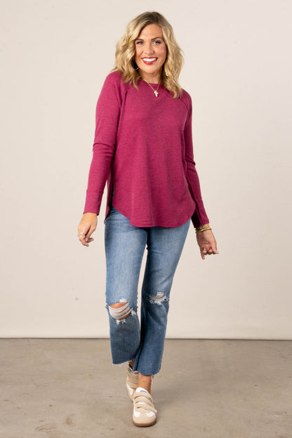 Everly Waffle Knit Raglan Top