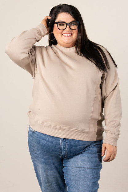 Bella Mixed Knit Raglan Sweatshirt