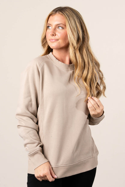 Bella Mixed Knit Raglan Sweatshirt