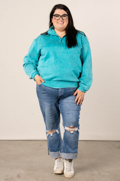 Hadley Acid Washed Quarter Zip Pullover
