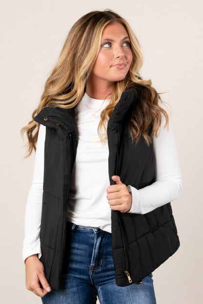 Skylar High Neck Puffer Vest