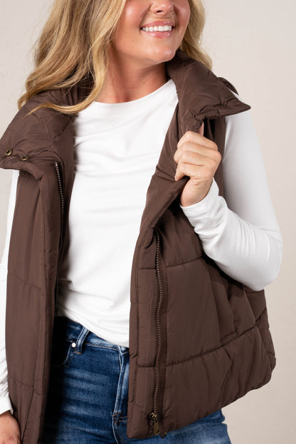 Skylar High Neck Puffer Vest