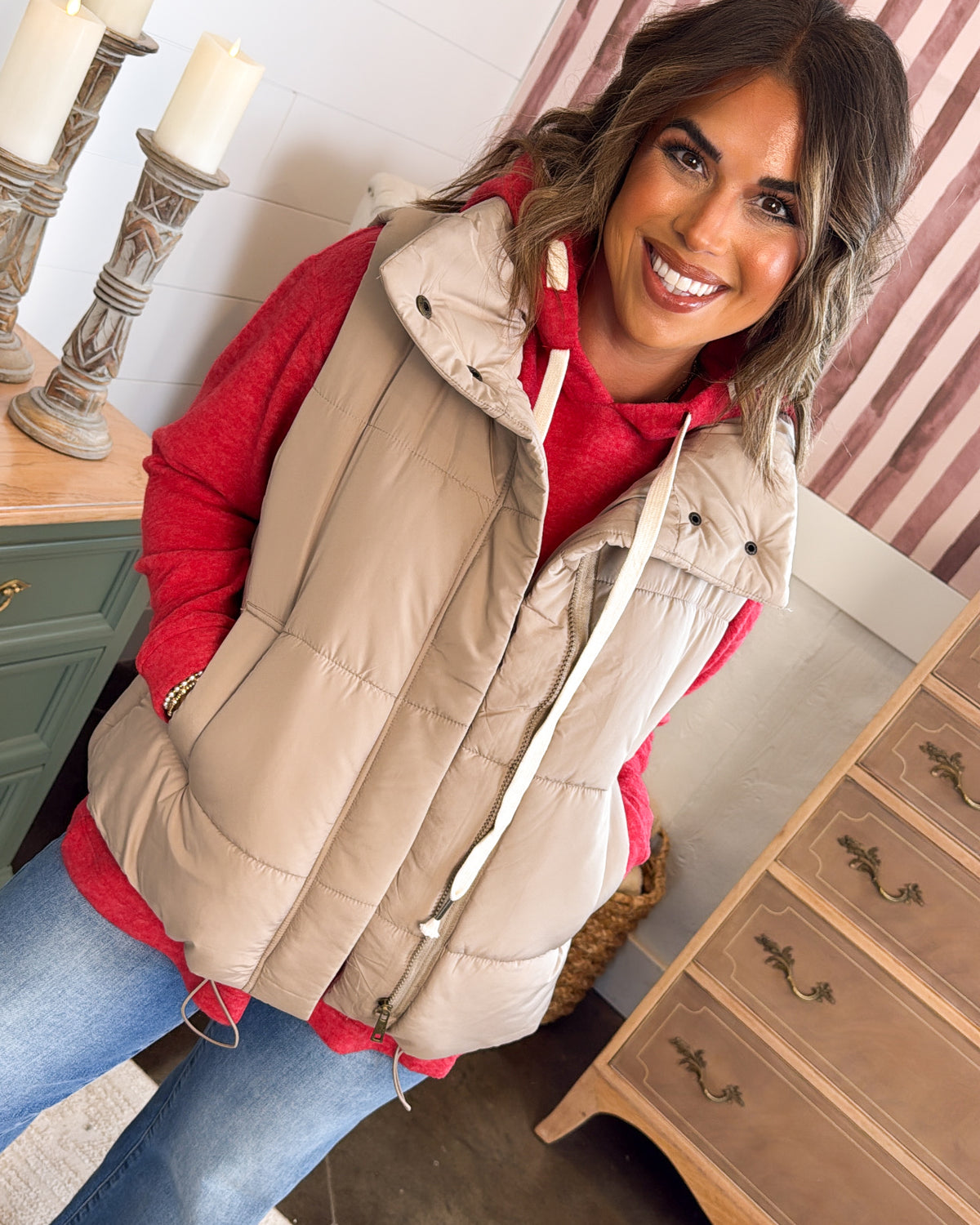 Skylar High Neck Puffer Vest