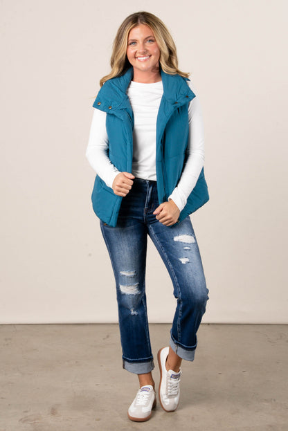 Skylar High Neck Puffer Vest