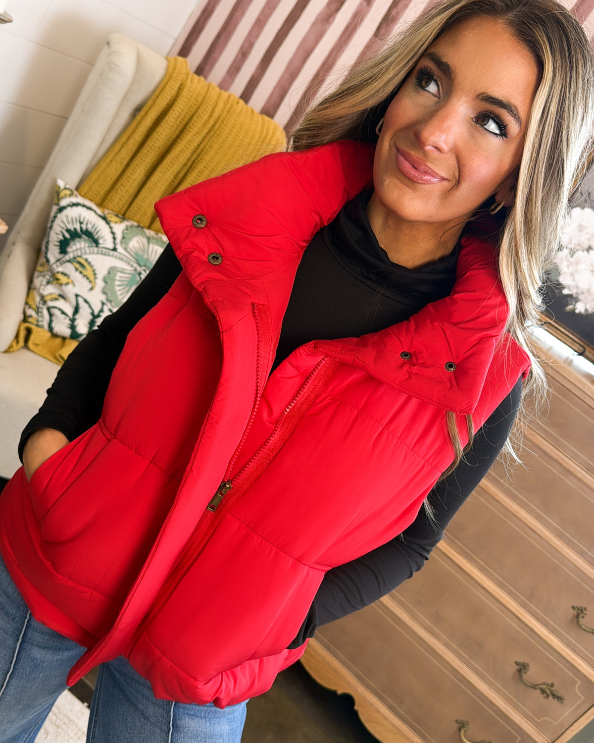 Skylar High Neck Puffer Vest