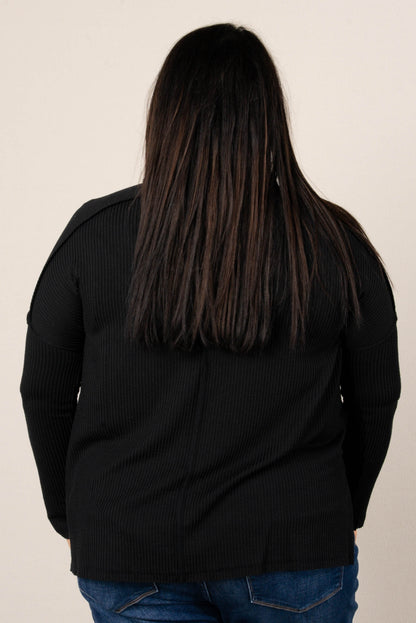 Taylor Ribbed Raw Seamed Dolman Top
