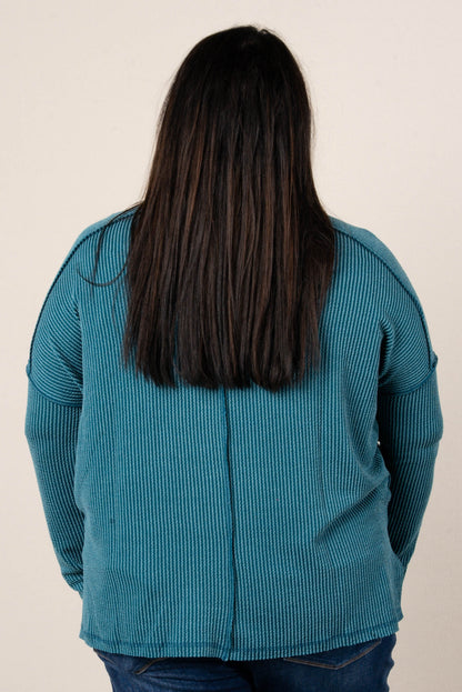 Taylor Ribbed Raw Seamed Dolman Top