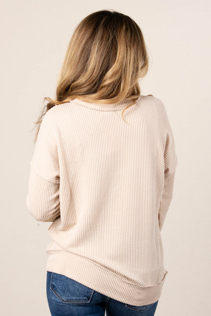 Ember Ribbed Raw Seamed Top