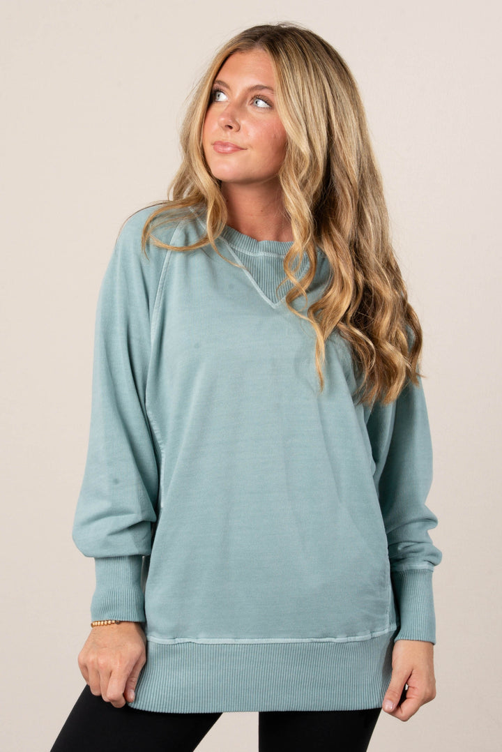 Sabrina Wash Dyed French Terry Pullover