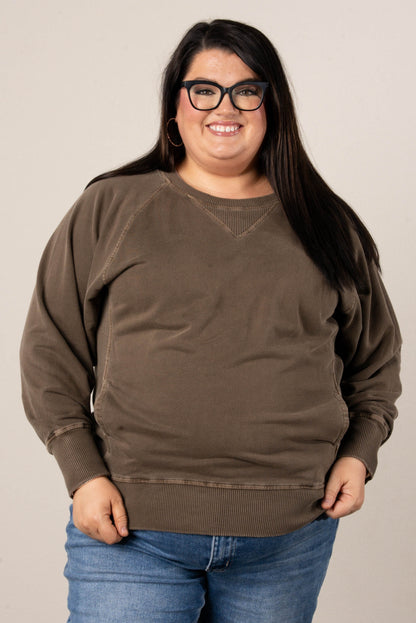 Sabrina Wash Dyed French Terry Pullover