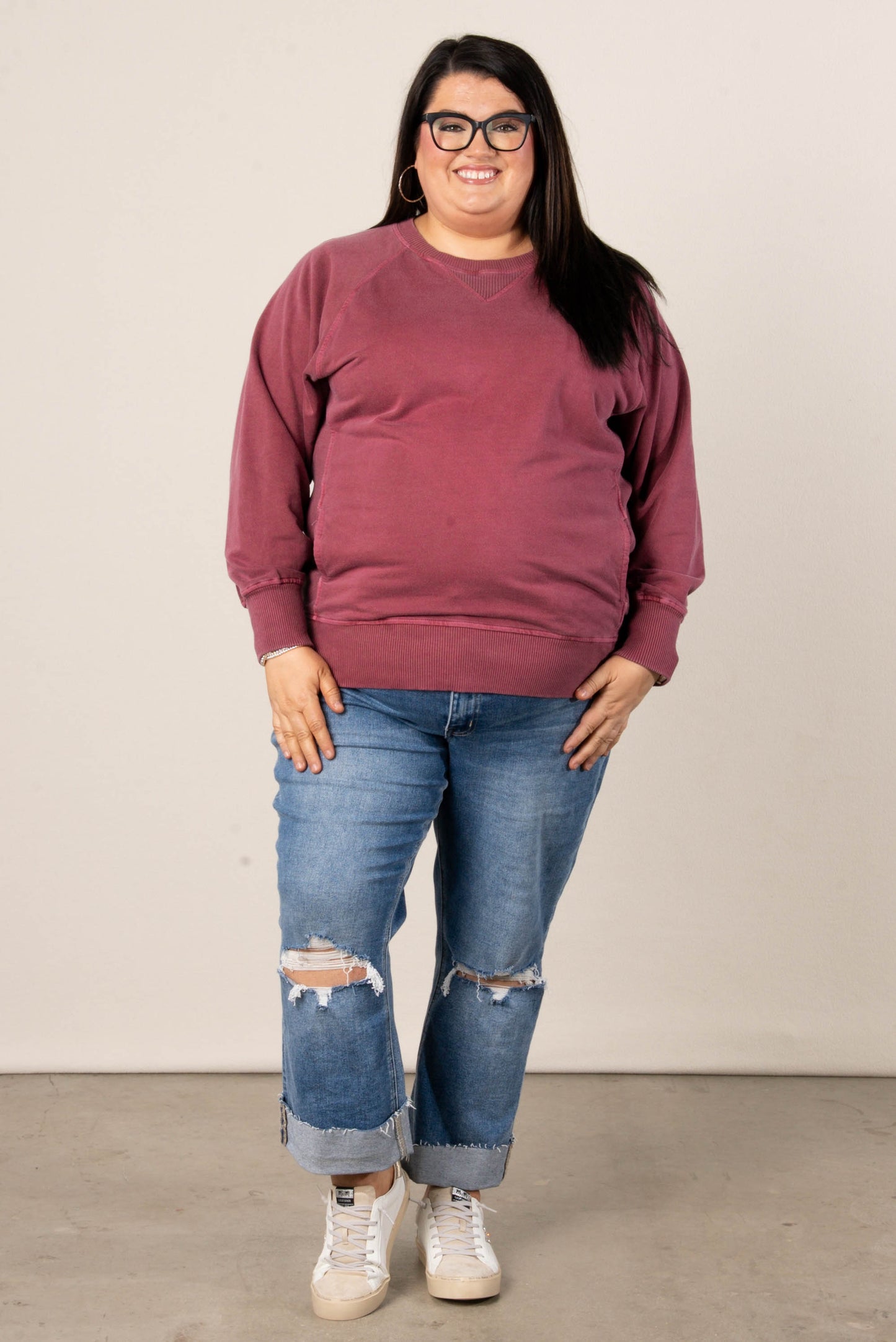 Sabrina Wash Dyed French Terry Pullover