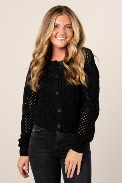 Charlotte Open Knit Sweater Cardigan