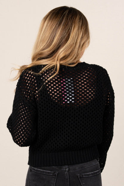 Charlotte Open Knit Sweater Cardigan