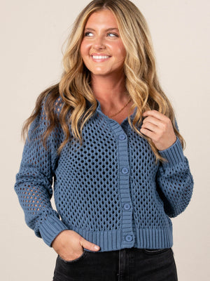 Charlotte Open Knit Sweater Cardigan
