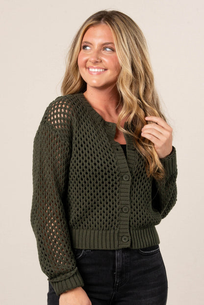 Charlotte Open Knit Sweater Cardigan