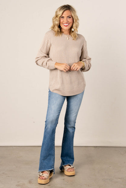 Lainey Two-Tone Rib Knit Sweater