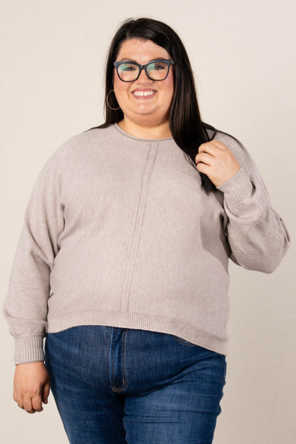 Naomi Front Seamed Hi-Lo Sweater