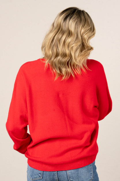 Naomi Front Seamed Hi-Lo Sweater